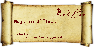 Mojszin Álmos névjegykártya